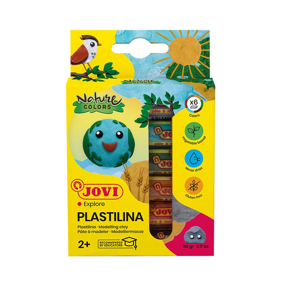 Estojo com 6 Barras de Plasticina 15 g - Nature Natural-2