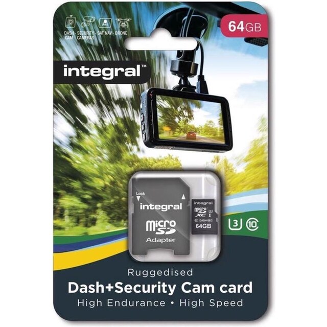 Imagem 0 de Cartão Integral Security MicroSDHC 64GB Class 10 100MB/s-60MB/s