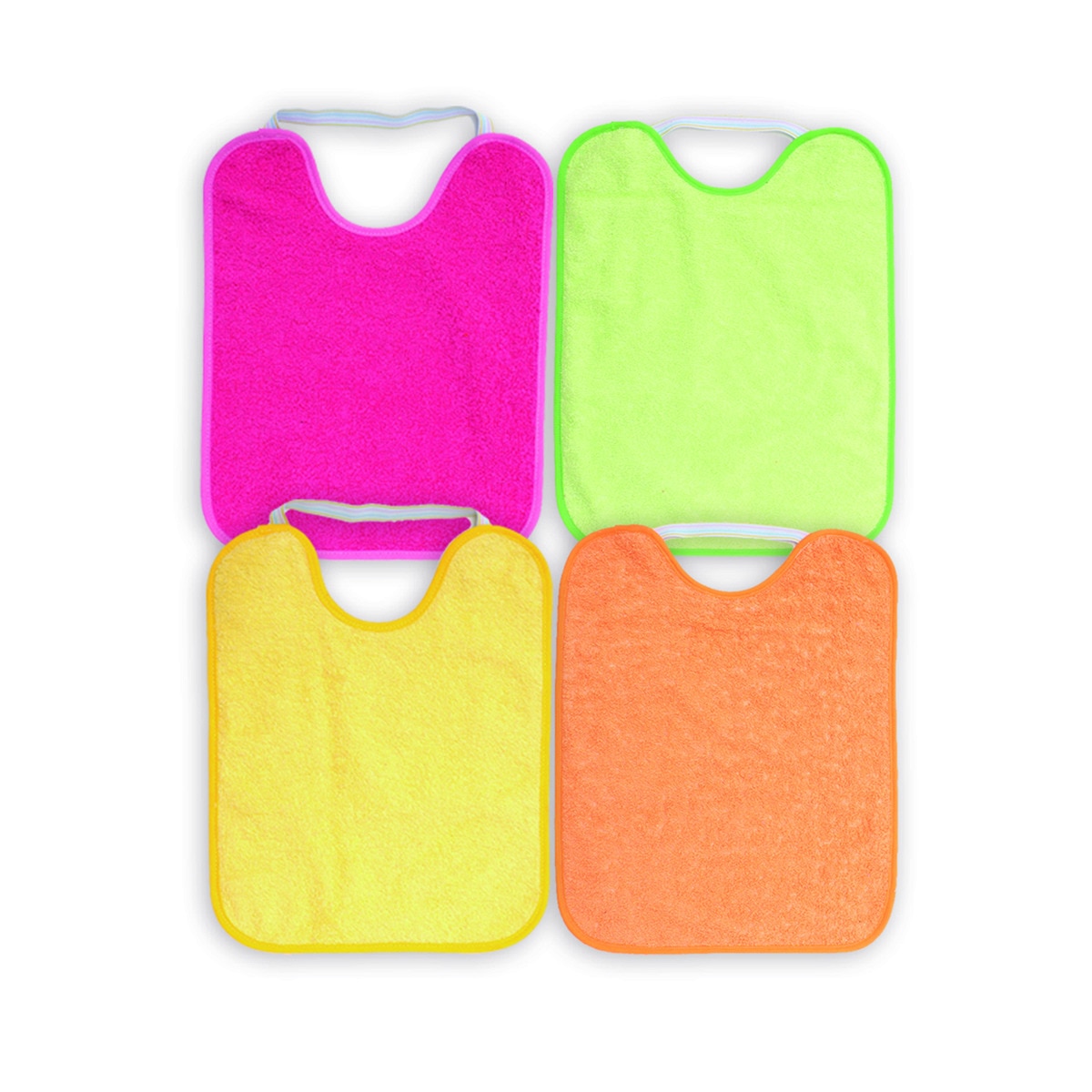 Pack 4 Baberos de rizo de algodón colores Multicolor-1