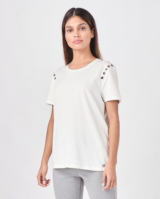 Camiseta de mujer de manga corta y detalles metálicos · Calvin Klein · El  Corte Inglés