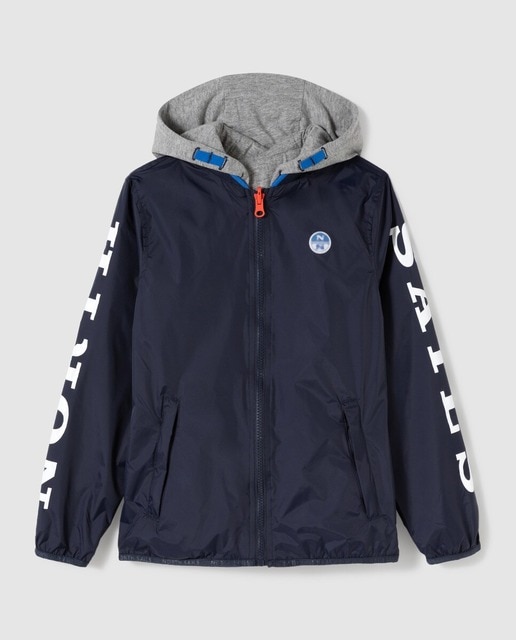 Imagen 0 de Cortavientos reversible media cintura de niño en azul Blue Navy