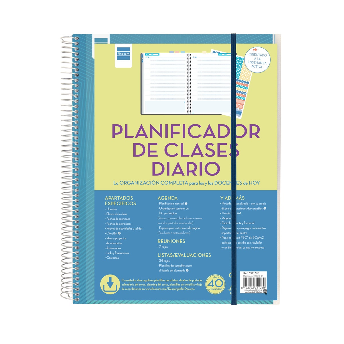 Planificador de clases diario para el docente 230x310 mm 1 día página Finocam 1
