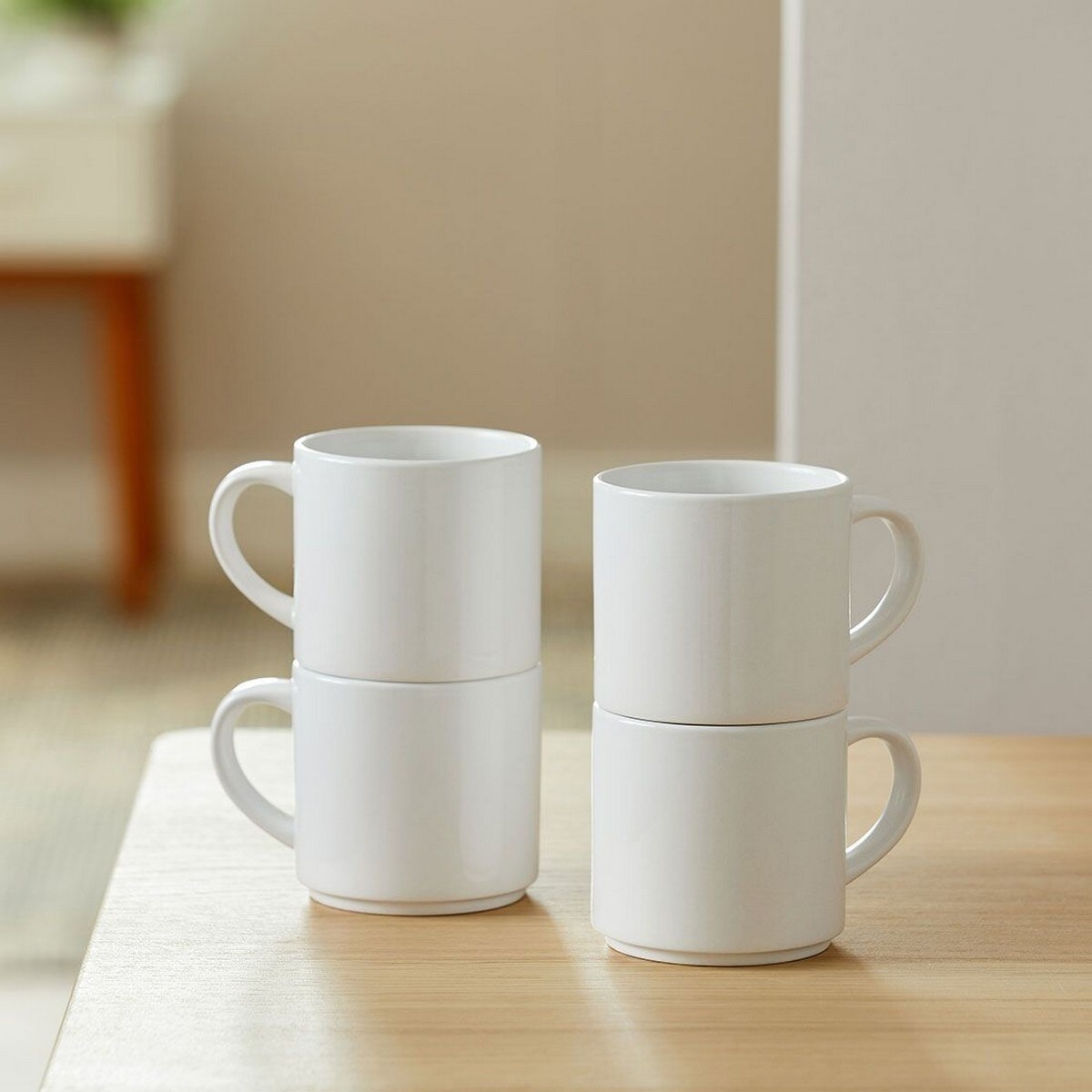Cricut Caneca de cerâmica empilhável branca - 4 unid. 8