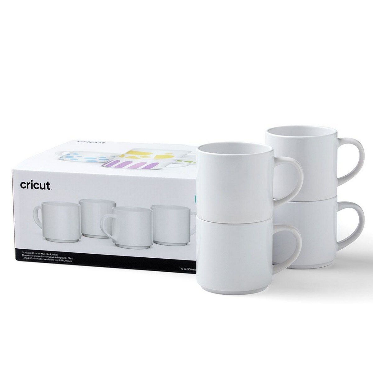 Cricut Caneca de cerâmica empilhável branca - 4 unid. 2