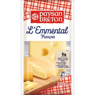 queso francés emmental de vaca pieza 220 g - Paysan Breton