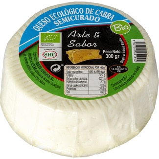 queso de cabra semicurado elaborado con leche pasteurizada ecológico pieza 300 g - Arte Y Sabor