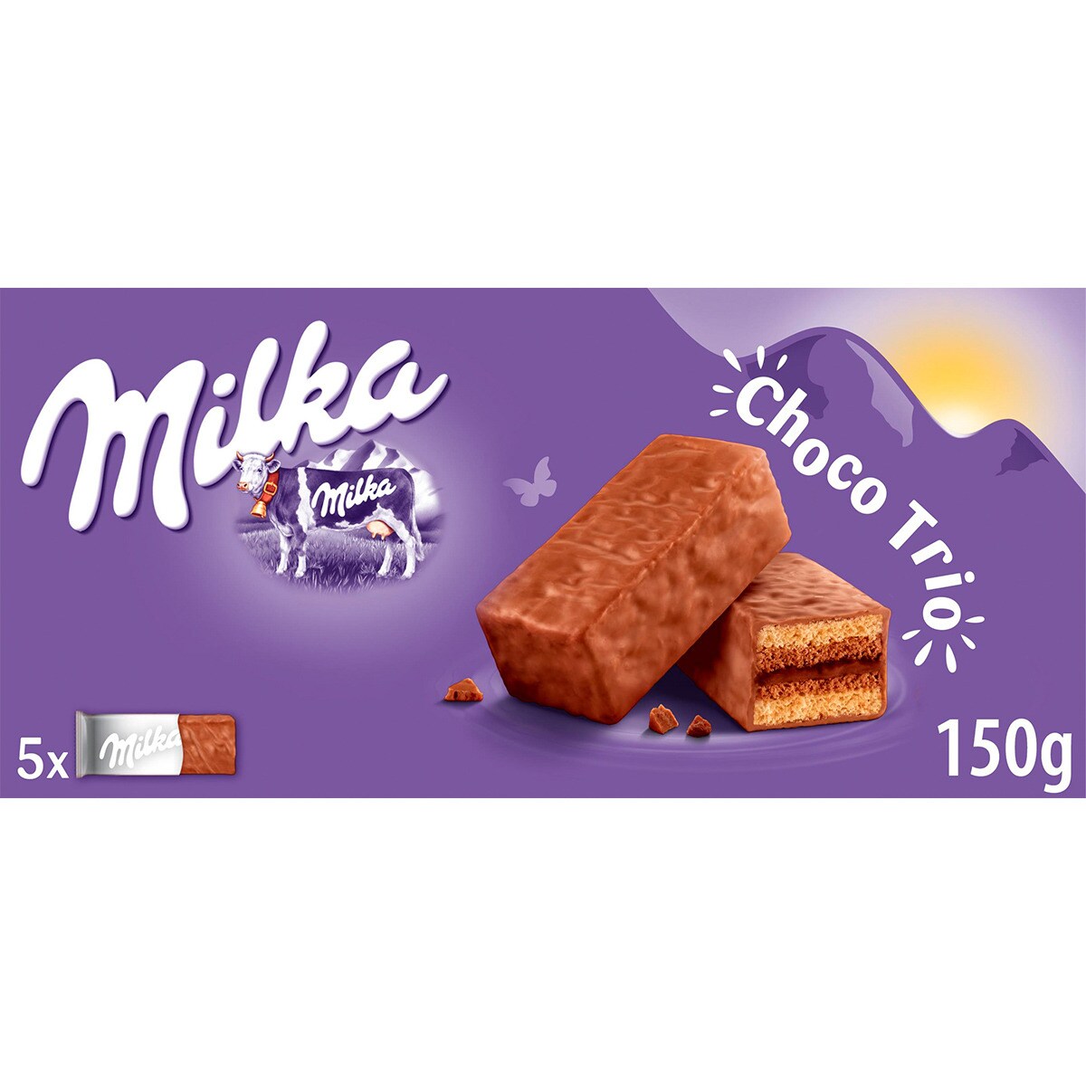 Choco Trio bizcocho relleno y cubierto de chocolate 6 unidades estuche 150 g