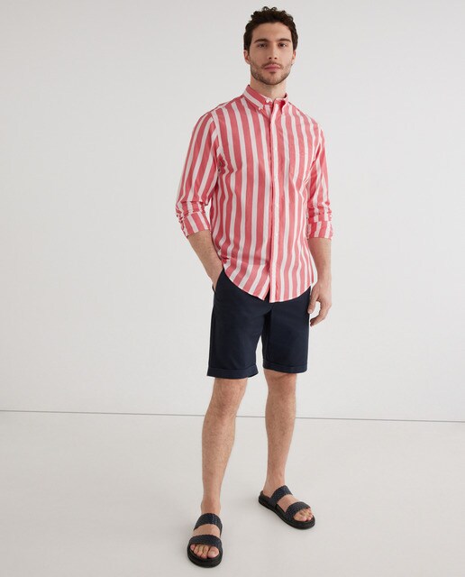 Camisa de hombre regular de rayas rosa · Gant · El Corte Inglés