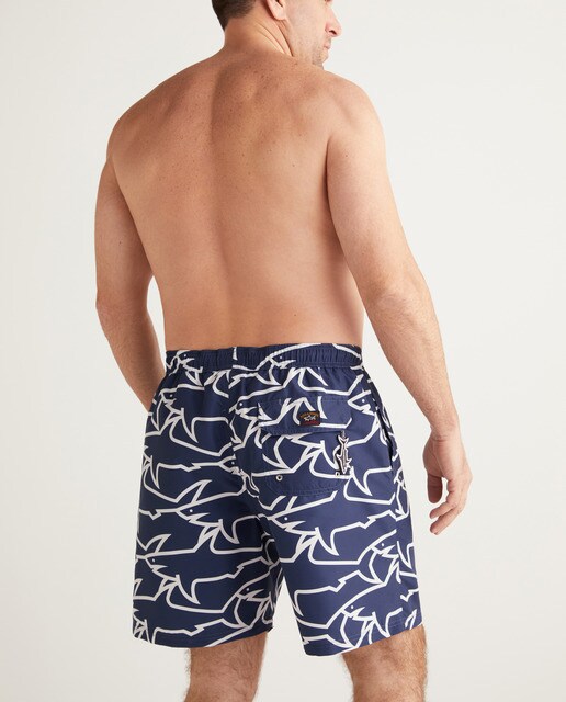 Bañador bermuda de hombre azul marino con estampado tallas grandes · Paul \u0026  Shark · El Corte Inglés