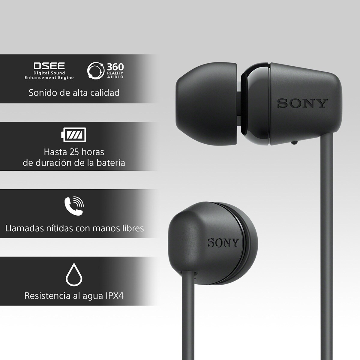 Sony WI-C100 Bluetooth con micrófono Auriculares de botón Negro-4