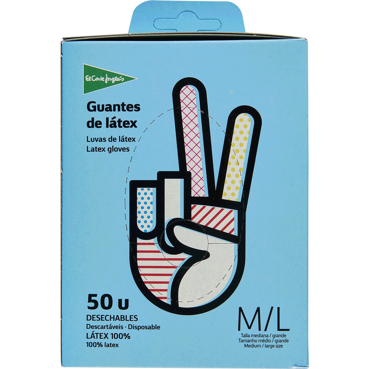 Luvas de Látex Alta Adaptabilidade Médias/Grandes embalagem 50 unidades