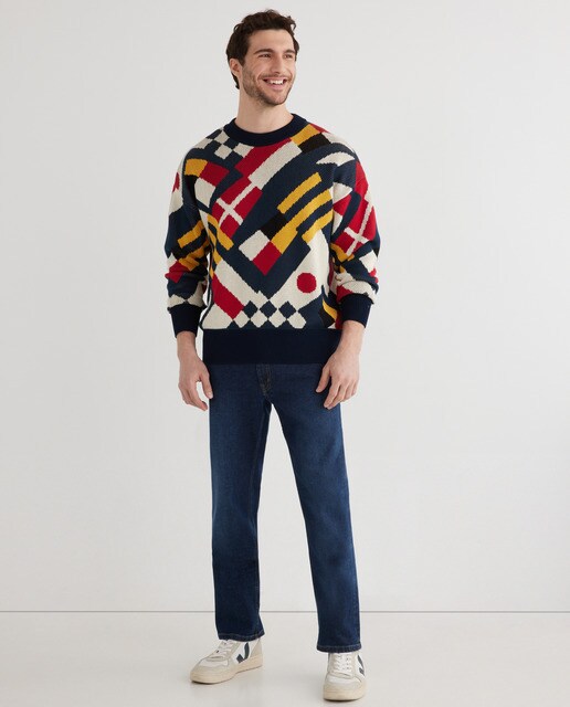 Jersey de hombre de cuello redondo color natural · Gant · El Corte Inglés