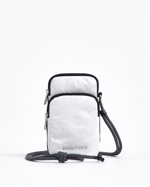 Bolso para móvil nylon Logo-Distorb blanco · Bimba y Lola · El Corte Inglés