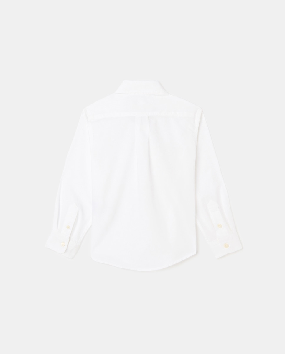 Camisa de cerimónia em popelina branca Branco-2