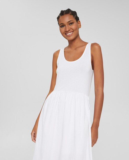 Vestido midi con mezcla de tejidos · Esprit · El Corte Inglés