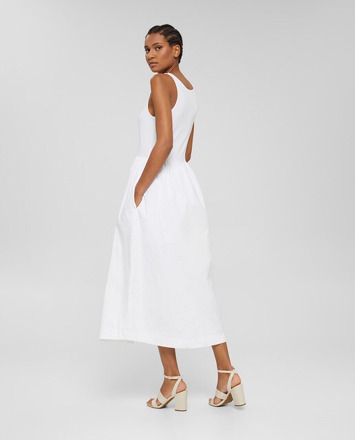 Vestido midi con mezcla de tejidos · Esprit · El Corte Inglés