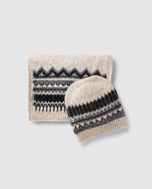 Imagen 0 de Conjunto de bufanda y gorro Tintoretto jacquard multicolor