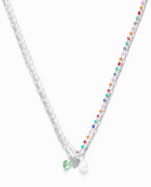 Collar cadenas perlas plateado · Bimba y Lola · El Corte Inglés