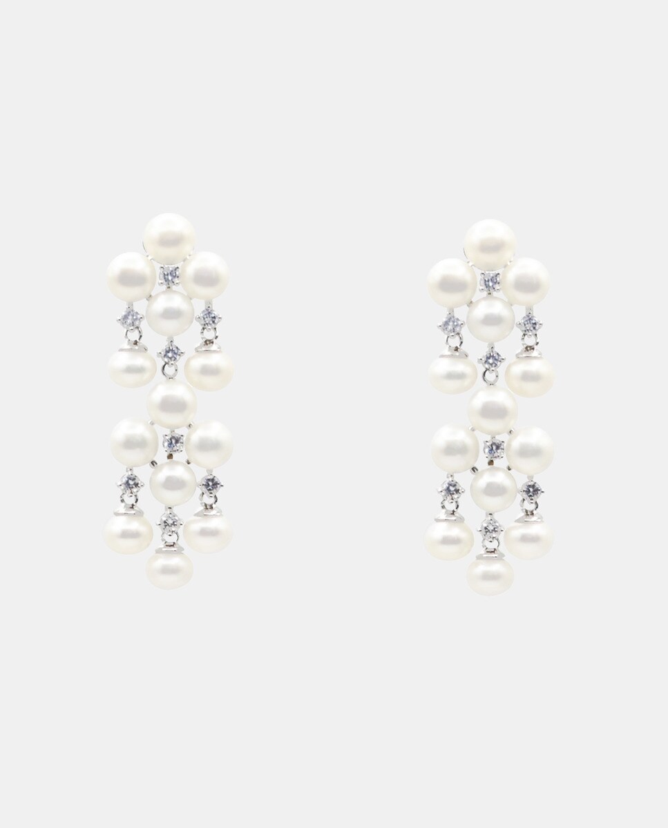 En Oferta Dada Burma - Pendientes Perl Fall Con Perlas Y Circonitas