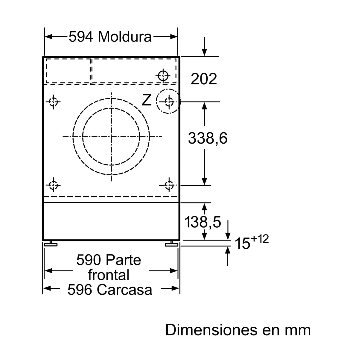 Máquina de Lavar Roupa Encastrável Bosch Série 6 WIW28302ES Carga Frontal de 8 kg e 1400 rpm - Branco Pastel 5