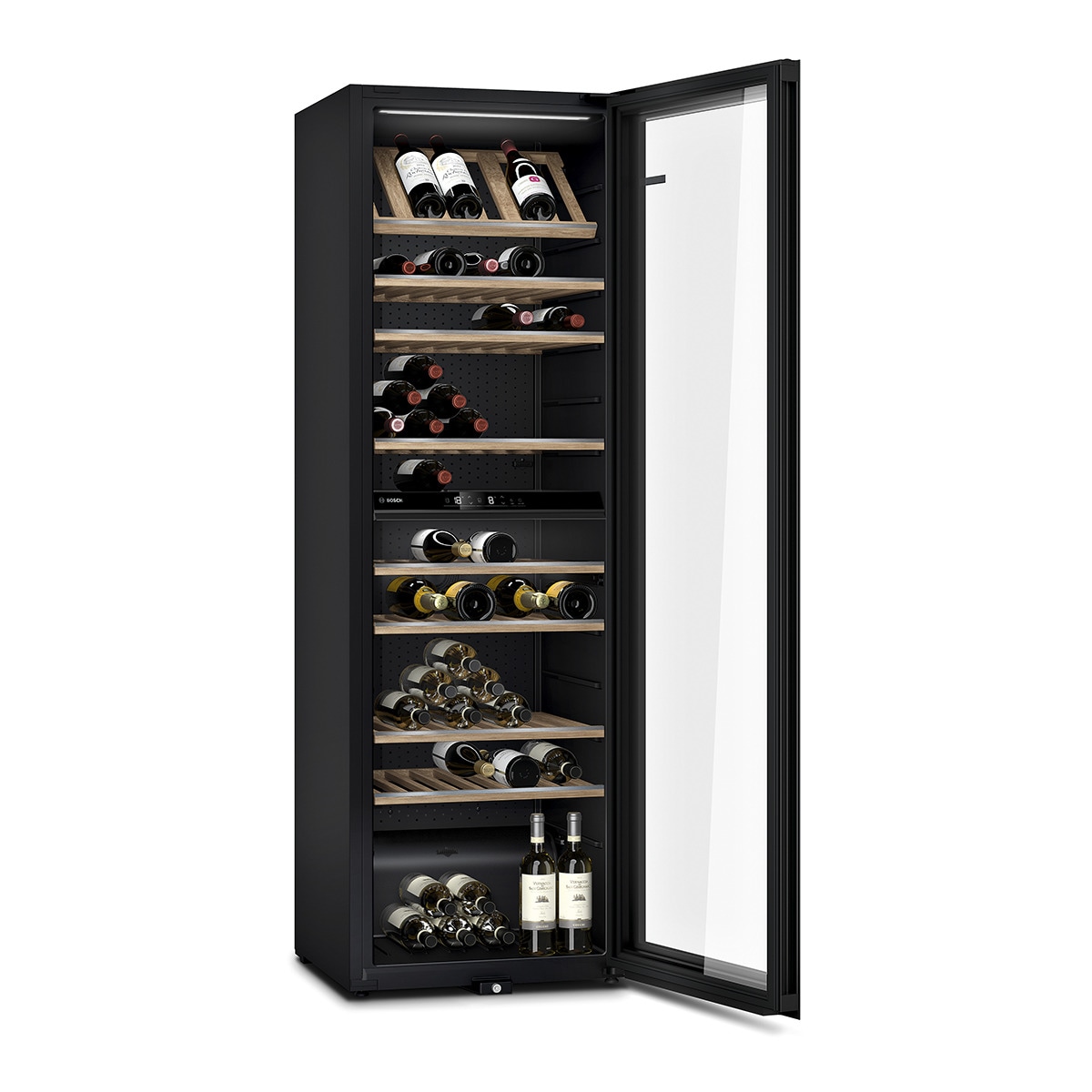 Garrafeira Bosch Série 6 KWK36ABGA com Porta em Vidro e Capacidade para 199 Garrafas Standard - Preto Preto-3