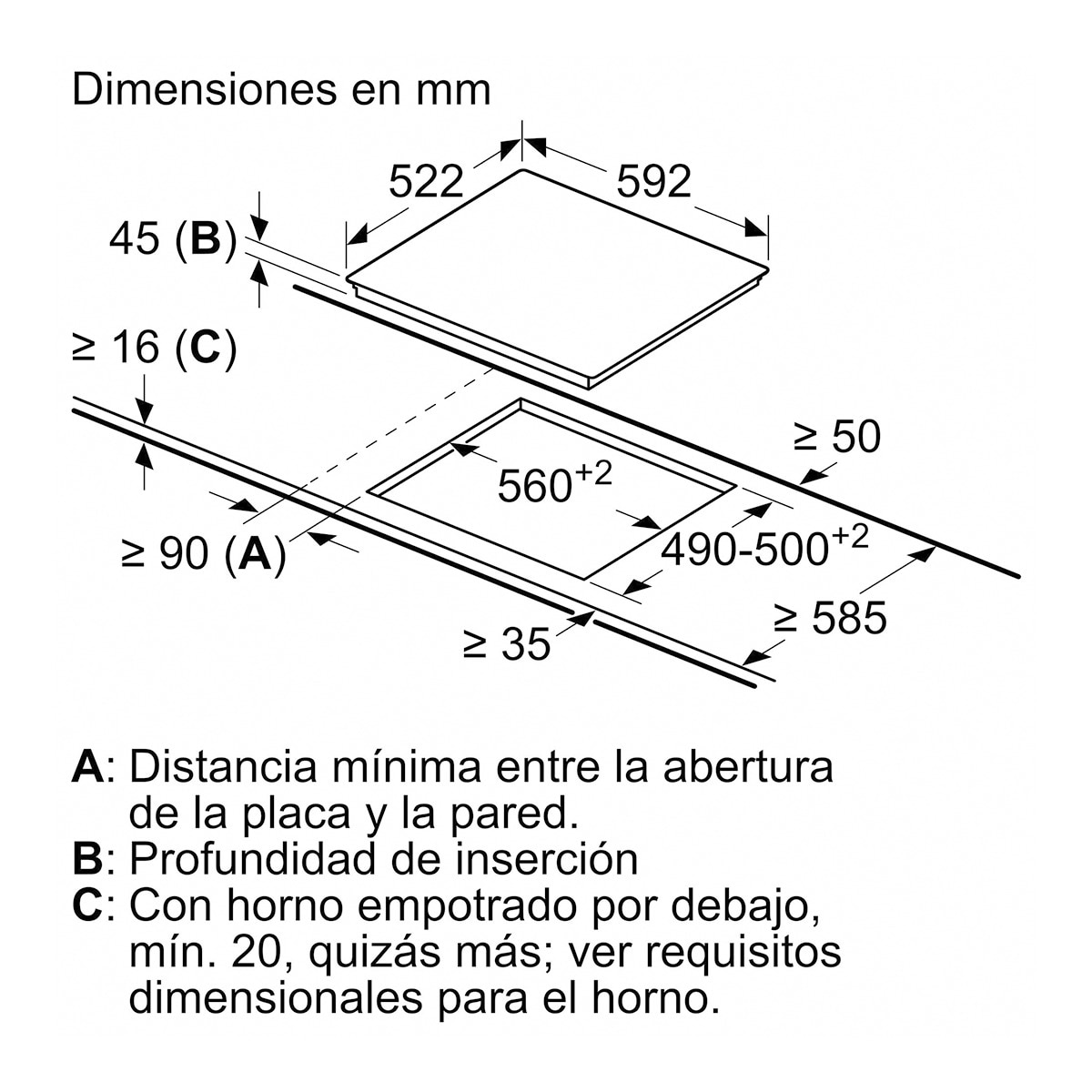 Placa vitrocerámica Bosch 3 zonas de cocción - PKK631FP8E Negro-2