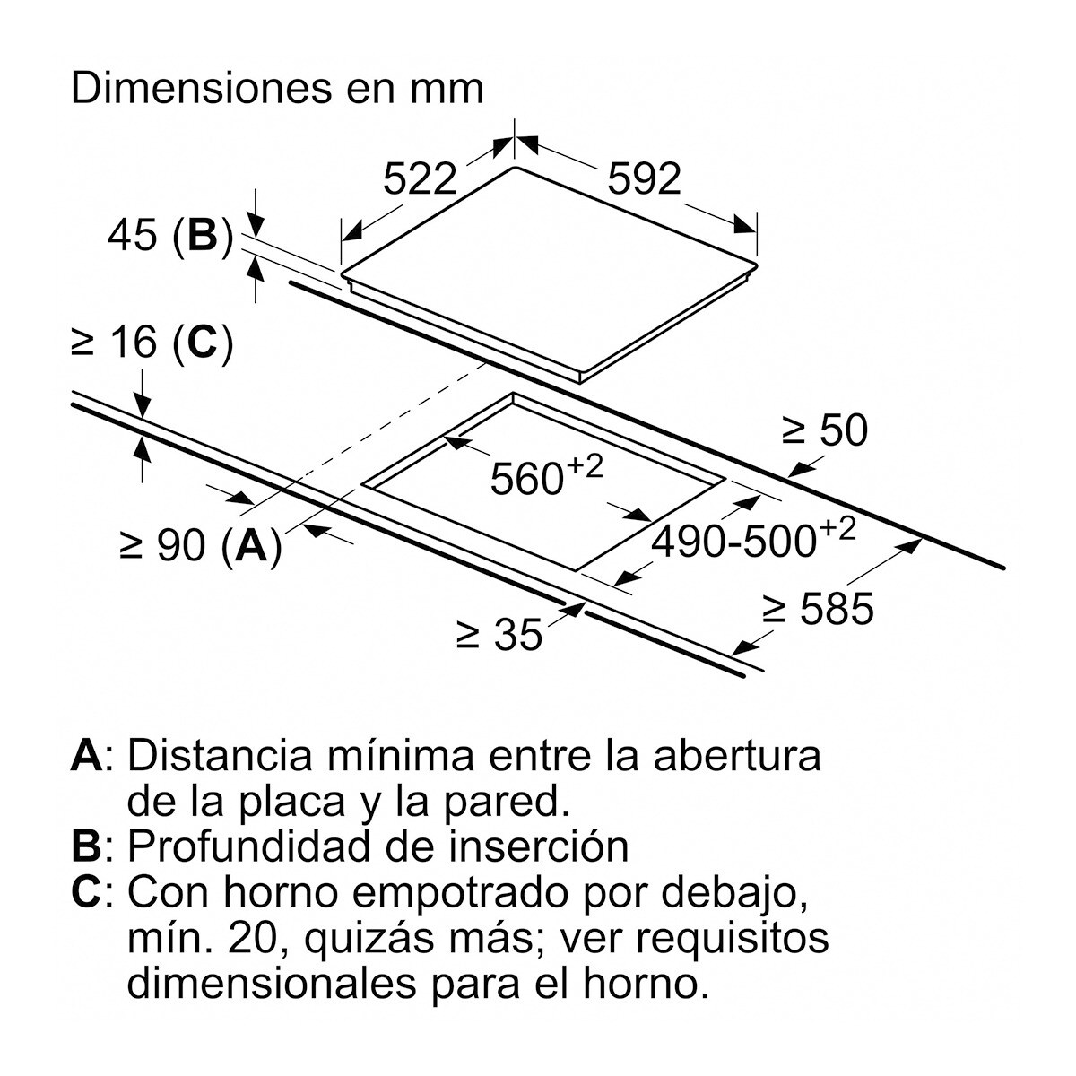 Placa vitrocerámica Bosch 4 zonas de cocción - PKF611BB8E Negro-2