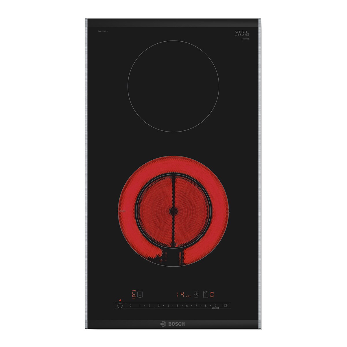 Placa modular vitrocerámica Bosch 2 zonas de cocción - PKF375FP2E Negro-1