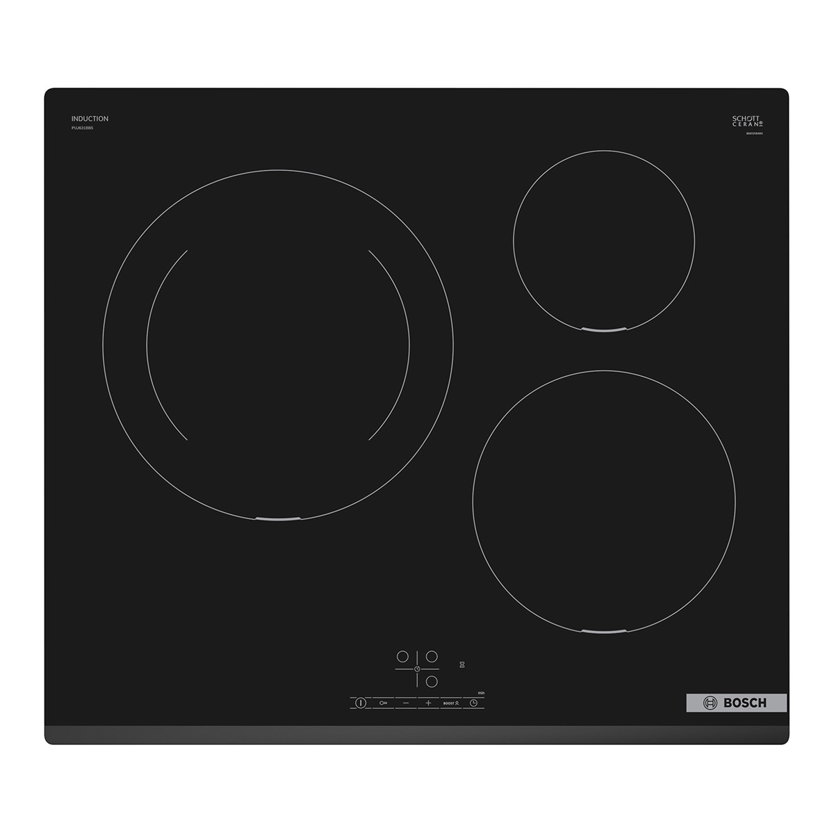 Placa inducción Bosch 3 zonas de cocción - PUJ631BB5E Negro-1