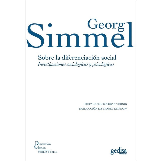 Imagen 0 de Sobre la diferenciación social: Investigaciones sociológicas y psicológicas  (Tapa blanda con solapas)