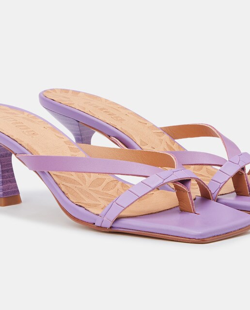 Sandalias de tacón de mujer en piel de color morado · Mustang · El Corte  Inglés