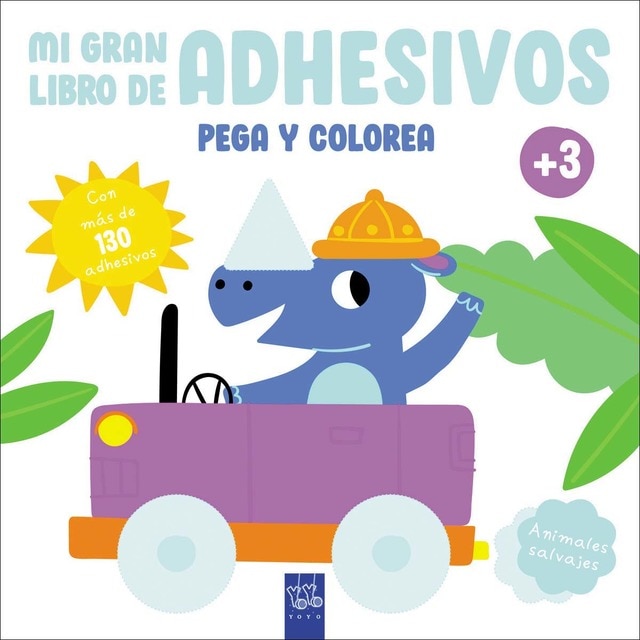 Imagem 0 de Mi gran libro de adhesivos pega y colorea. Animales salvajes (Capa mole)