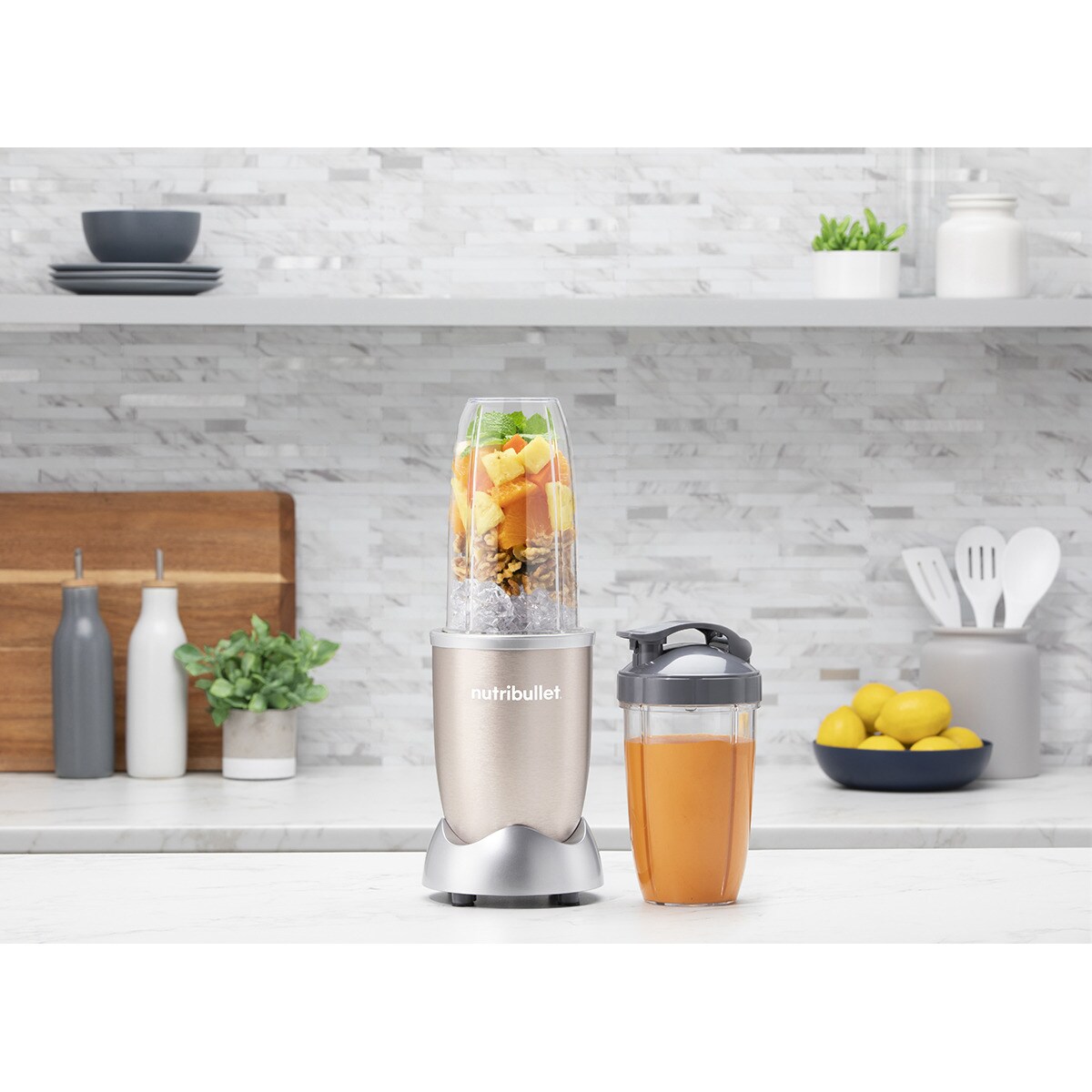 Batidora Personal Nutribullet Pro NB907CP 900W con vaso de viaje Champagne-6