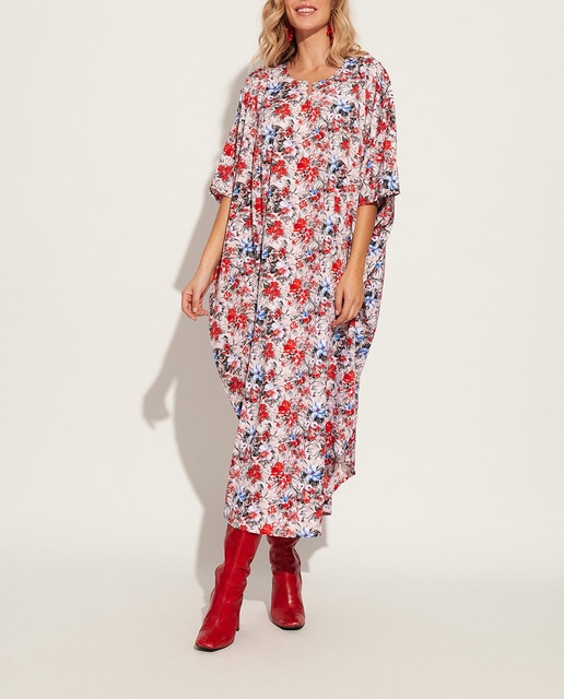 Imagen 0 de Pareo kaftán color rojo