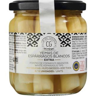 Pontas de Espargos Brancos 8/12 Unidades frasco 205 g - Club Del Gourmet