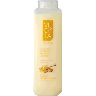 Gel de Banho Nutritivo para Pele Seca e Sensível com Amêndoas e Mel embalagem 750 ml - Veckia