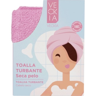 Toalha Turbante Cabelo Seco embalagem 1 unidade - Veckia