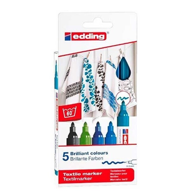 Imagem 0 de Blister de 5 Canetas de Feltro Têxteis 4500 - Cores Frias