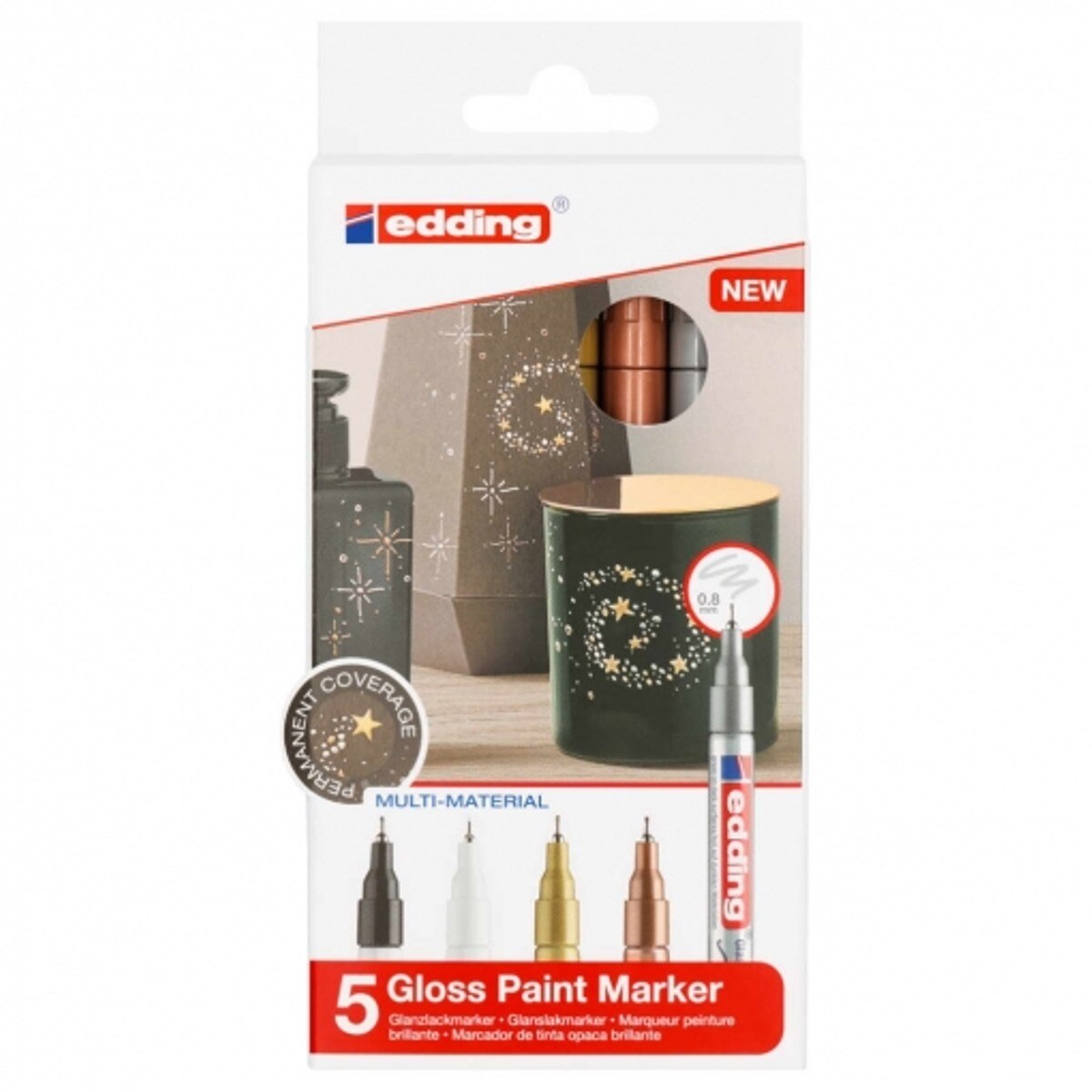 Blister de 5 Canetas de Feltro de Tinta Brilhante 780 - Multicolor 1