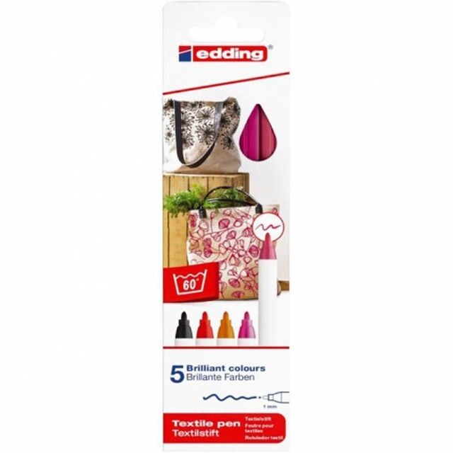 Imagem 0 de Blister de 5 Canetas de Feltro Têxteis 4600 - Cores Quentes