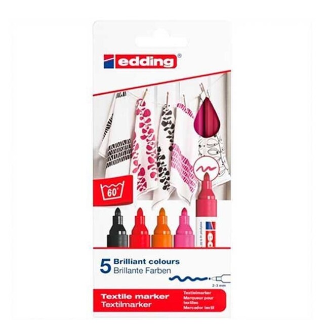 Imagem 0 de Blister de 5 Canetas de Feltro Têxteis 4500 - Cores Quentes