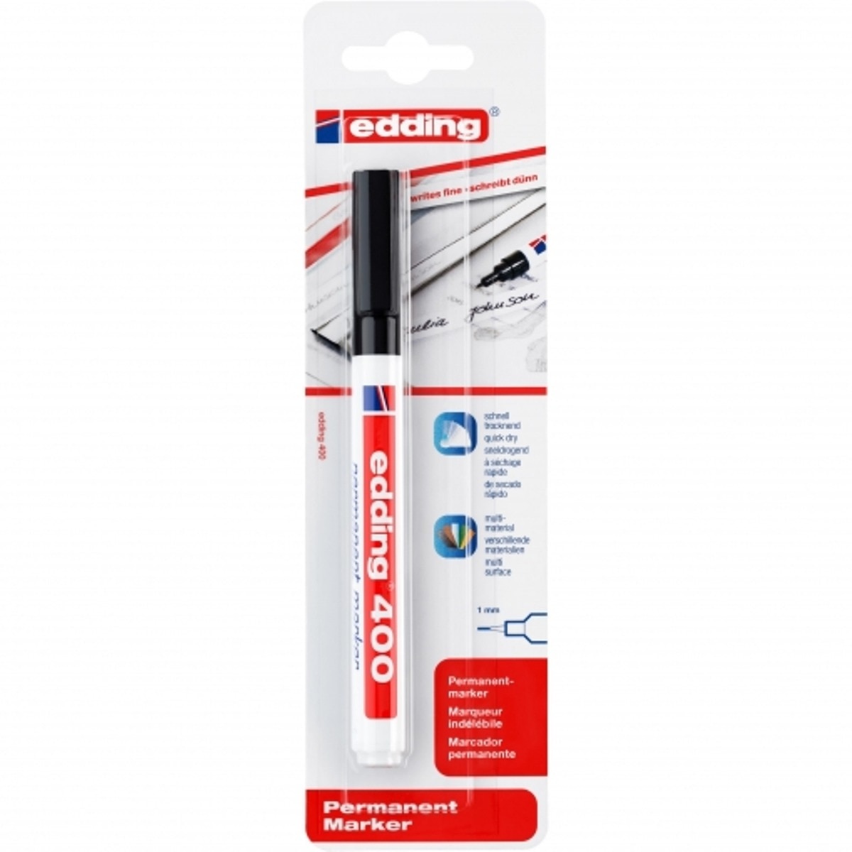 Blister de 1 Marcador Edding 400 Preto 1