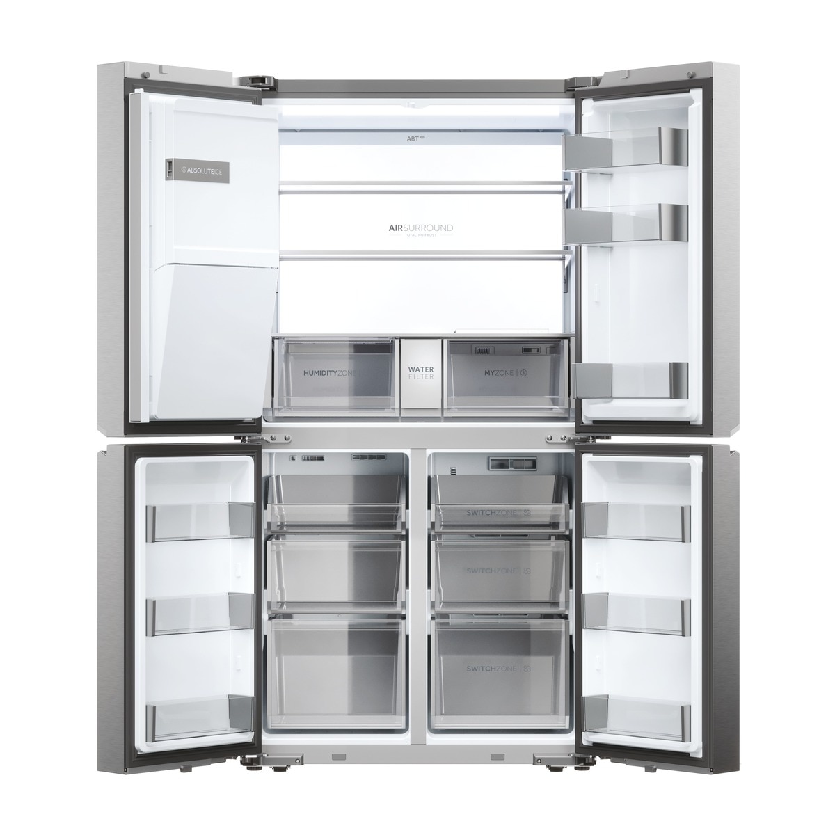 Frigorífico americano Haier Cube 90 Series con dispensador de agua y hielo - HCR7918EIMP Platinum Inox-3