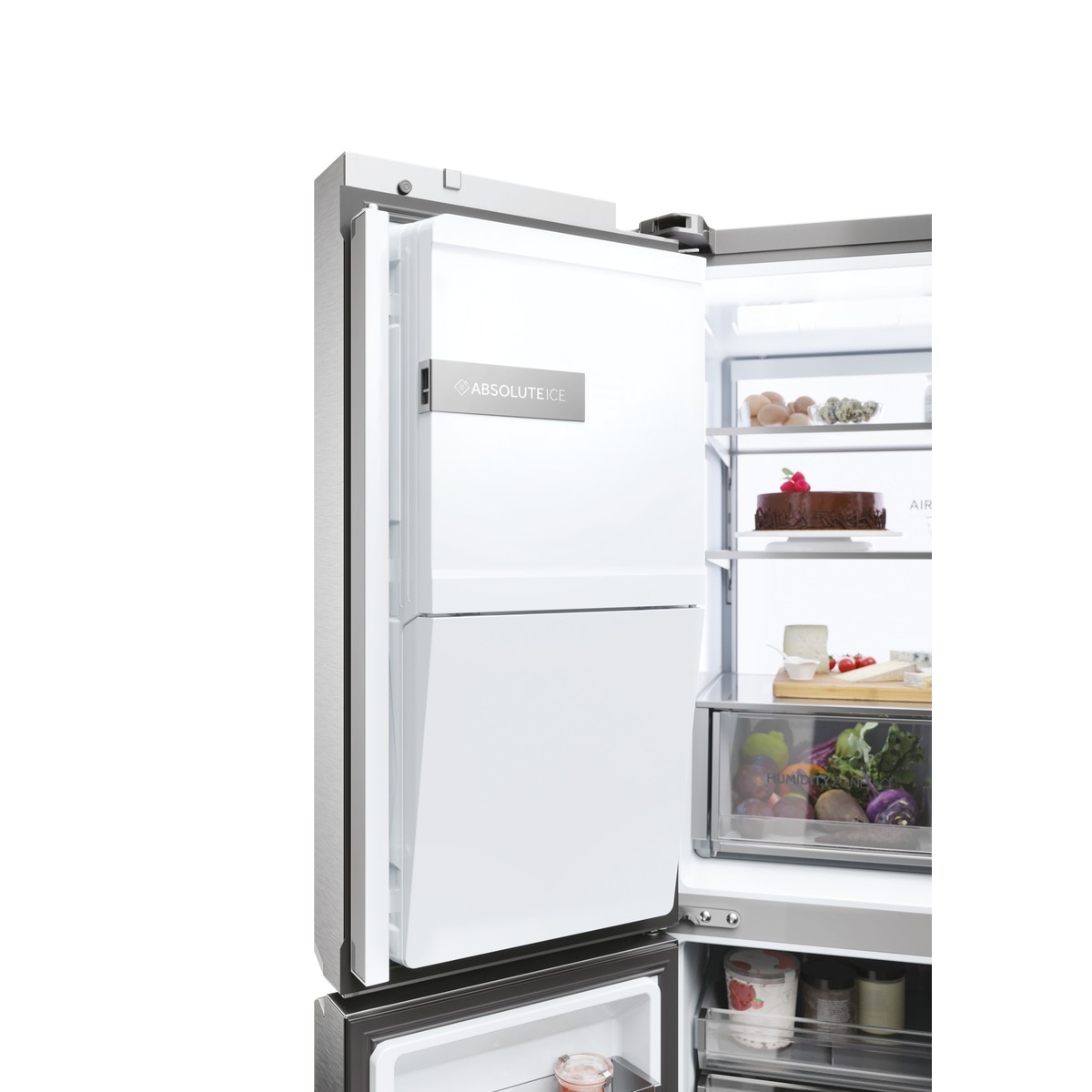 Frigorífico americano Haier Cube 90 Series con dispensador de agua y hielo - HCR7918EIMP Platinum Inox-15