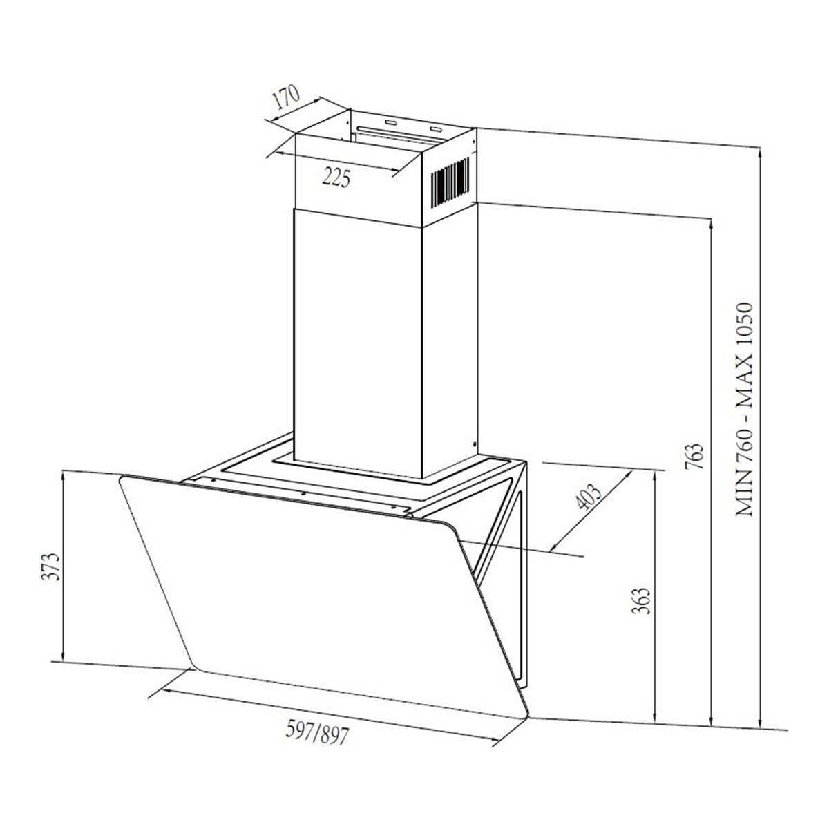 Exaustor de Parede Midea MH90A3200W-ES com 3 Níveis de Extração e de 89,7 cm - Vidro Branco Cristal branco-2