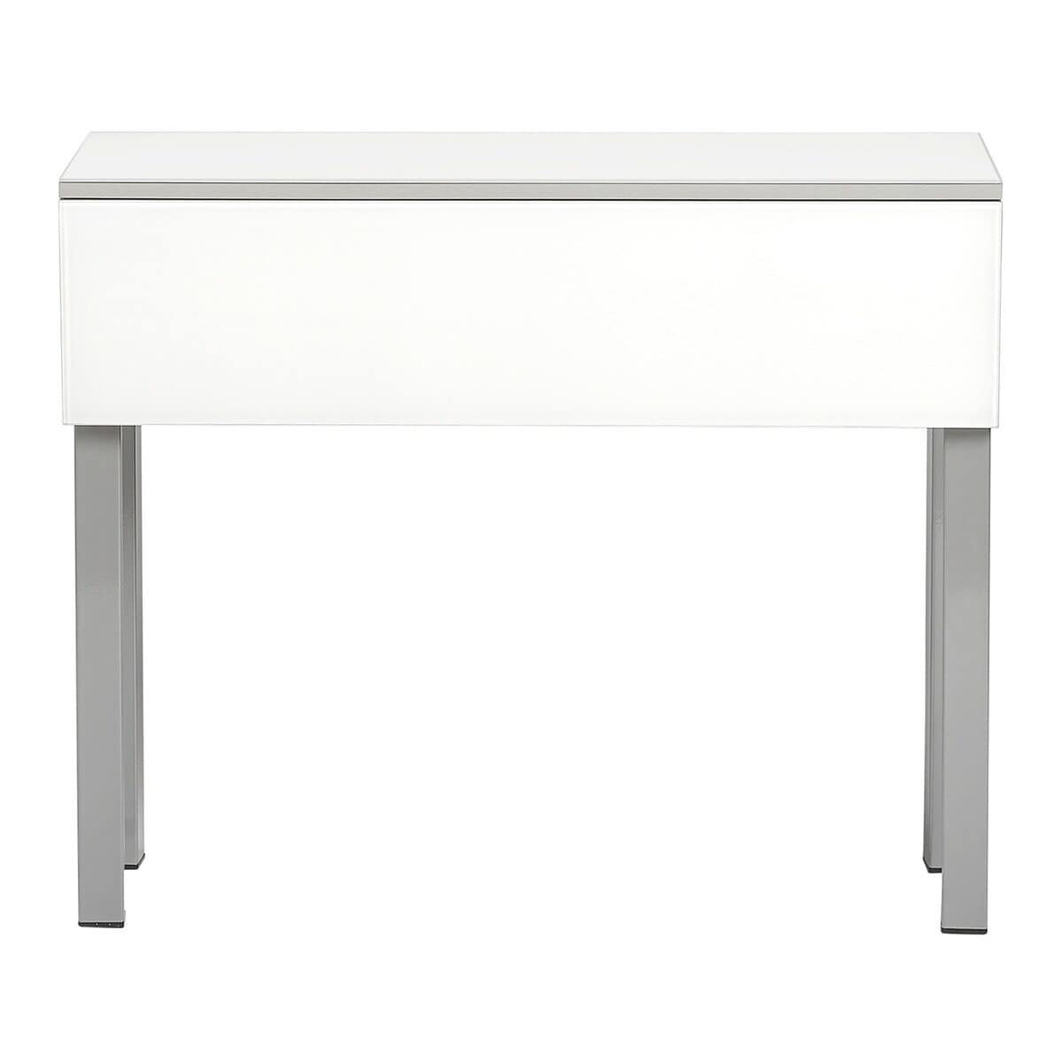 Mesa Extensível de Vidro Scotland Alumínio / Branco-4