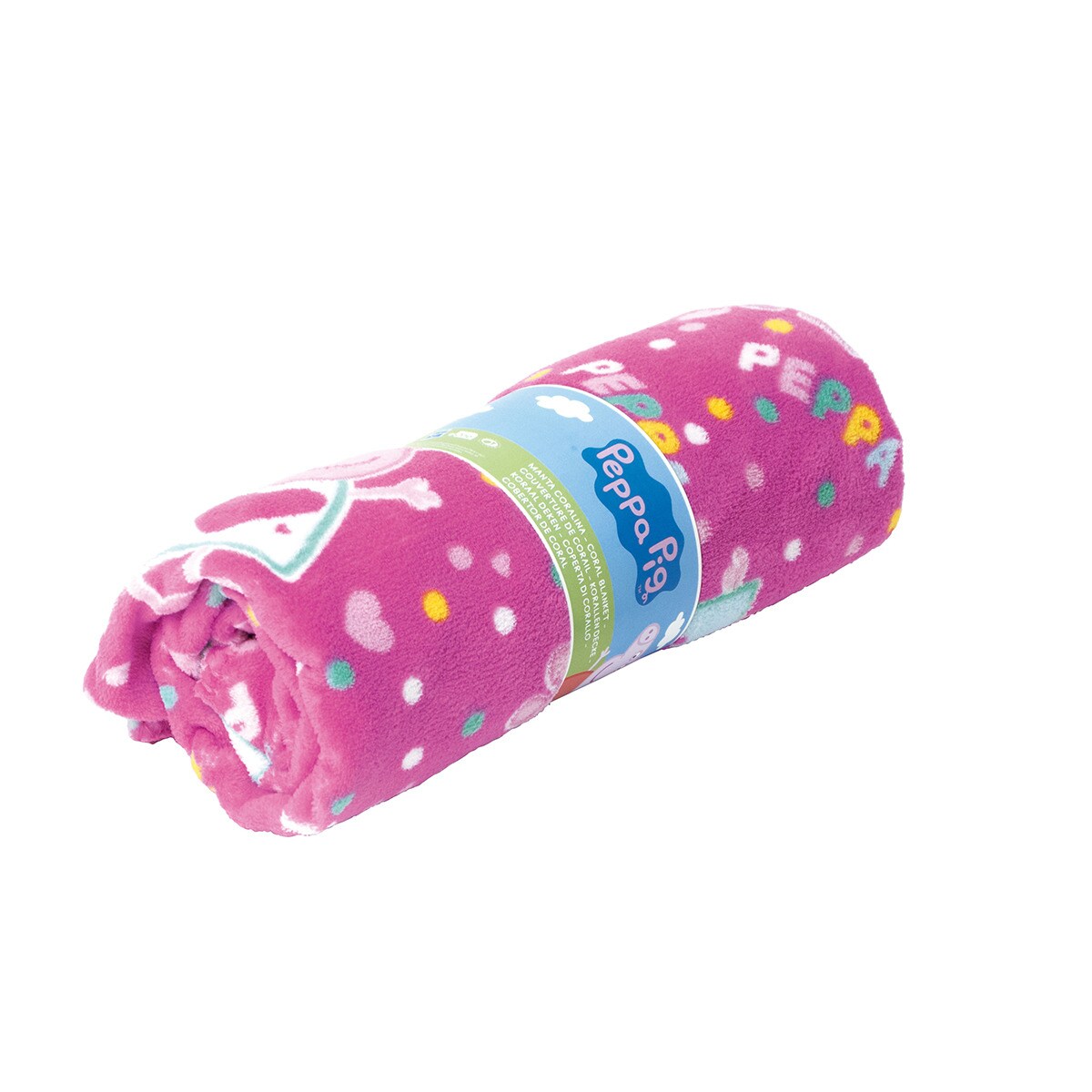 Manta coral 150x95 200gsm Peppa Pig Rosa-2