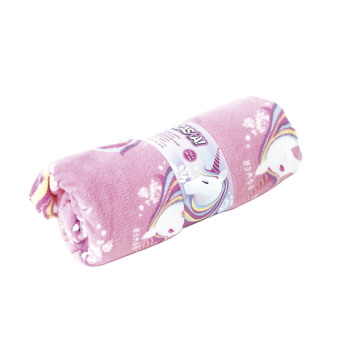 Manta coral 150x95 200gsm unicornio Rosa-2