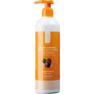 Loção Corporal Hidratante com Óleo de Argão e Vitamina E para Peles Secas embalagem 400 ml - Veckia