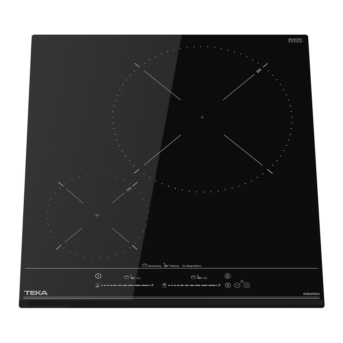 Placa de Indução Teka IZC42400 MSP BK com Controlo MultiSlider e 2 Zonas - Vidro Preto Preto-2